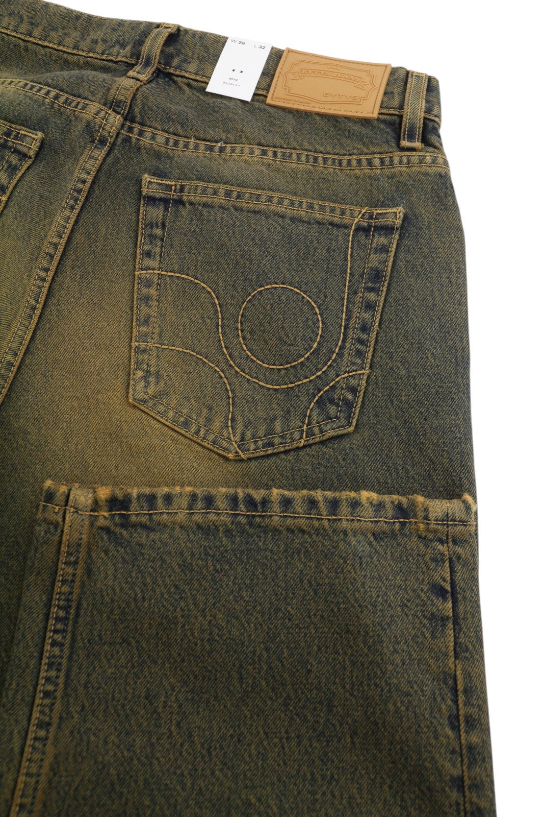 EYTYS Benz Rust Baggy Fit Women's Jeans W29/L32 Orange Blue Faded Unisex RRP370