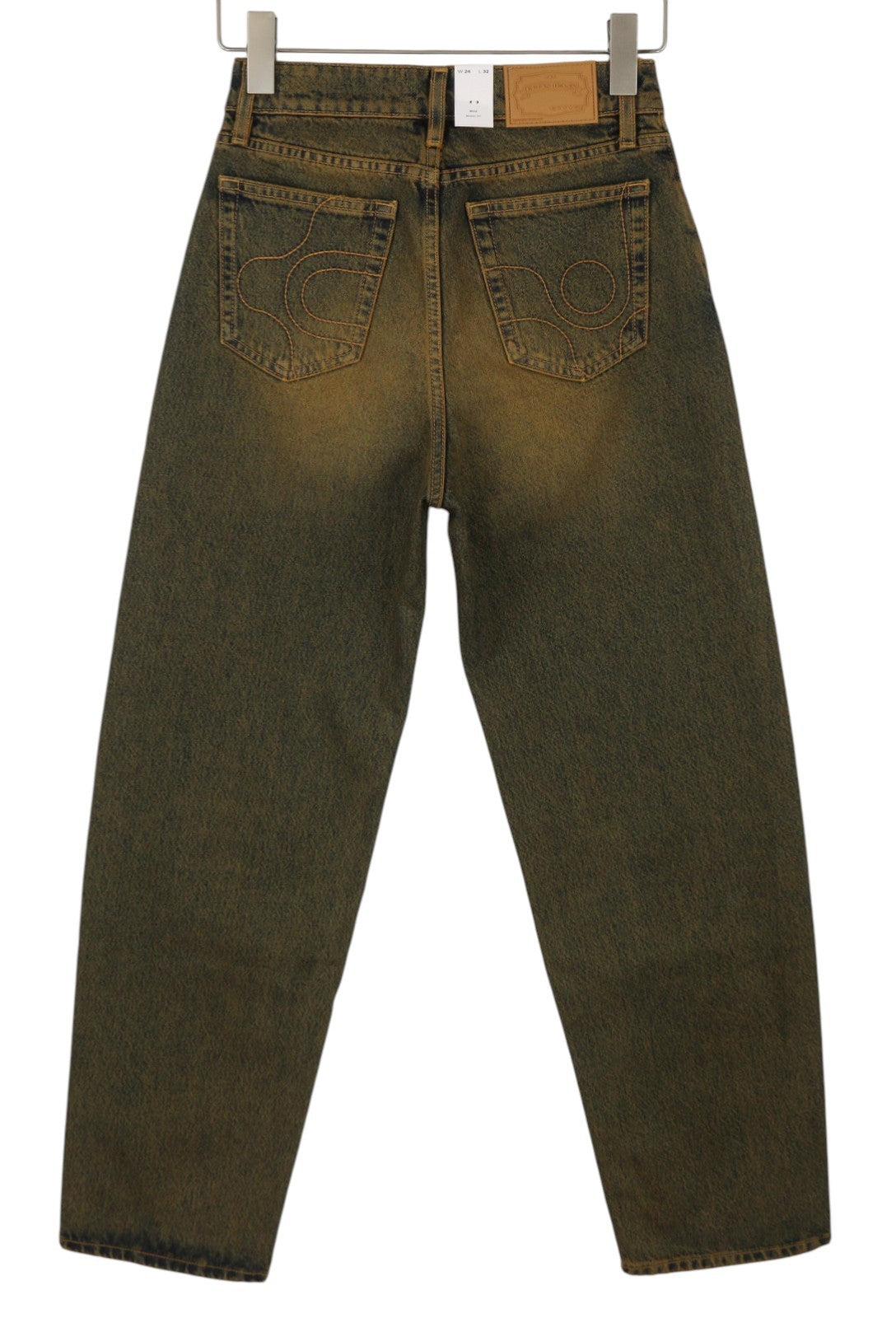 EYTYS Benz Rust Baggy Fit Women's Jeans W24/L32 Orange & Blue Faded Aged RRP370