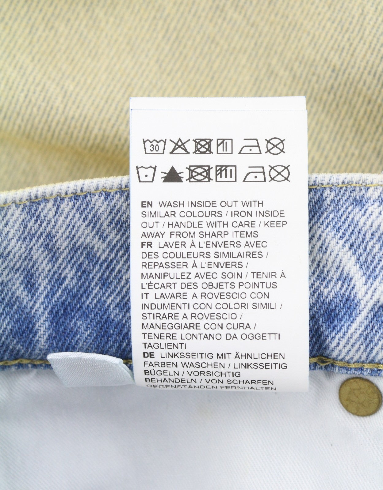 EYTYS Benz Bronze Baggy Fit Women's Jeans W26/L32 Blue Faded Aged Paint RRP370