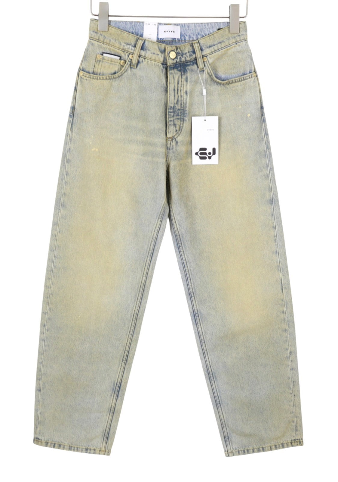 EYTYS Benz Bronze Baggy Fit Women's Jeans W26/L32 Blue Faded Aged Paint RRP370