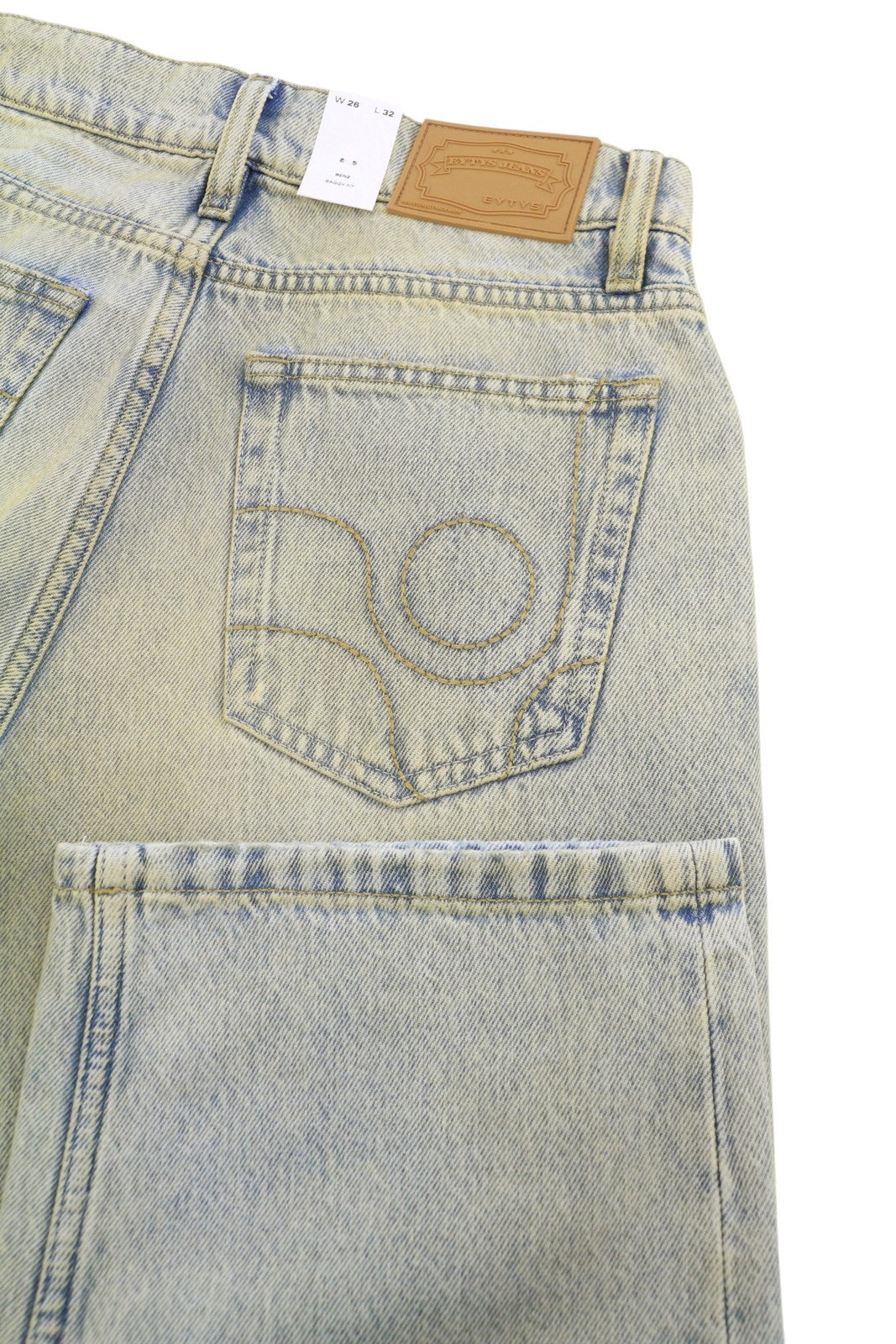 EYTYS Benz Bronze Baggy Fit Women's Jeans W26/L32 Blue Faded Aged Paint RRP370