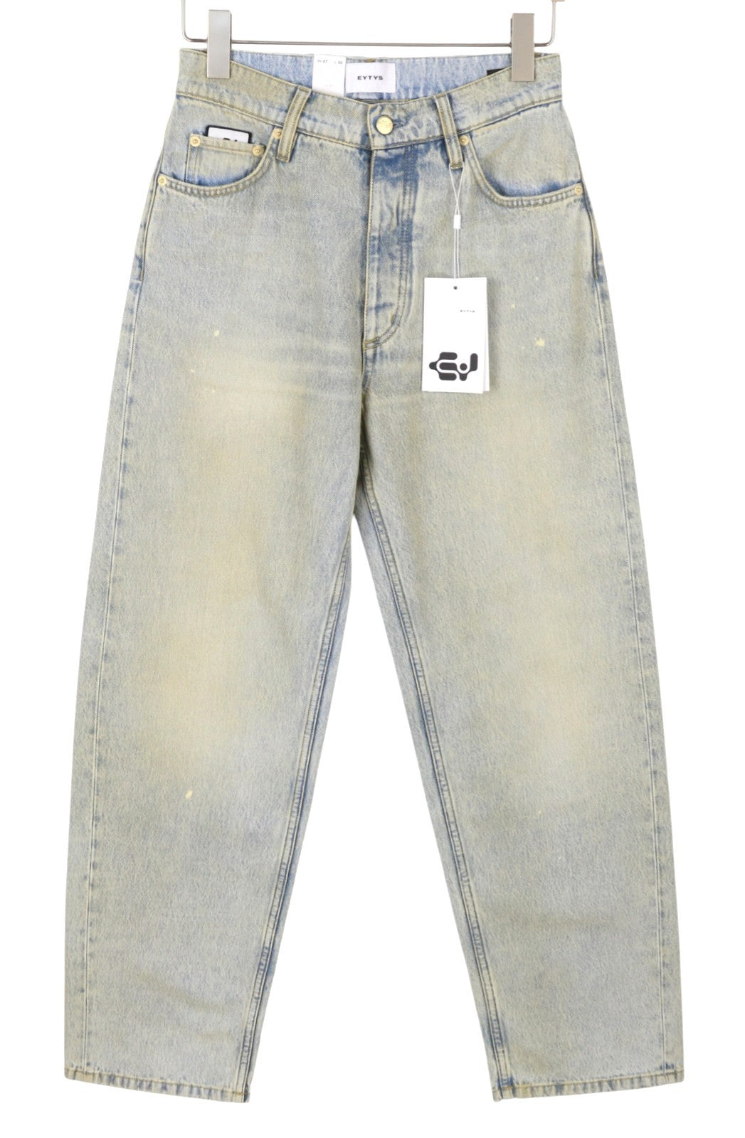 EYTYS Benz Bronze Baggy Fit Women's Jeans W27/L32 Blue Faded Aged Paint RRP370
