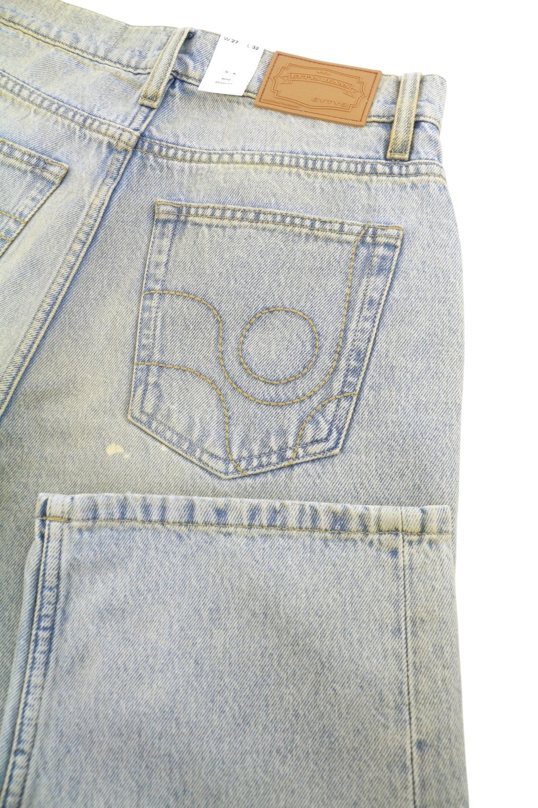EYTYS Benz Bronze Baggy Fit Women's Jeans W27/L32 Blue Faded Aged Paint RRP370