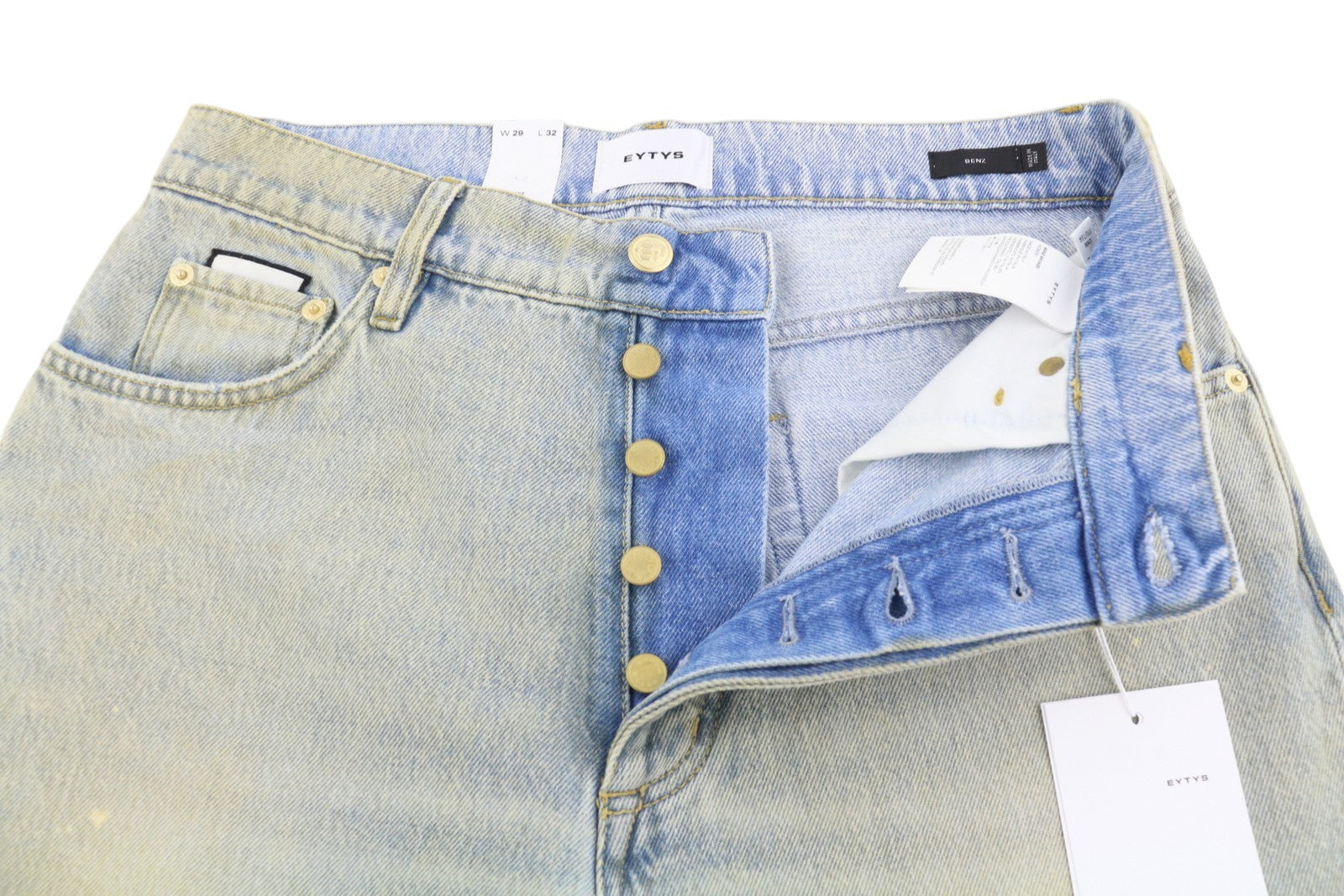 EYTYS Benz Bronze Baggy Fit Women's Jeans W29/L32 Blue Faded Aged Unisex RRP370