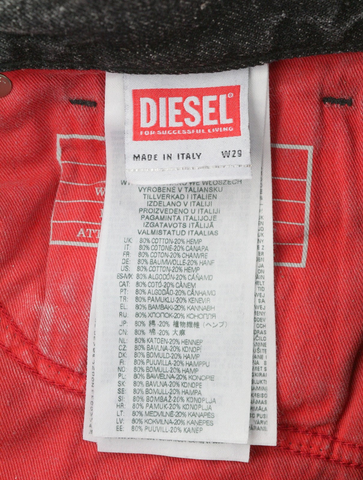 DIESEL 1995 D-Sark 007S1 Men's Jeans W29 Grey Faded Distress Slim Fit Straight