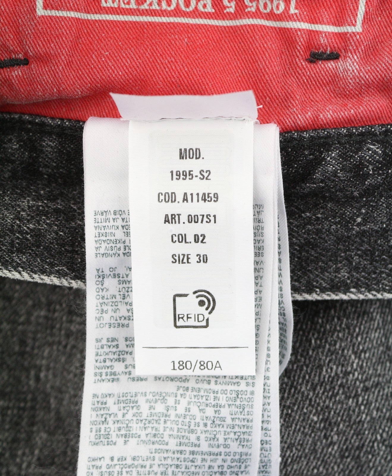 DIESEL 1995 D-Sark 007S1 Men's Jeans W30 Grey Faded Distress Slim Fit Straight