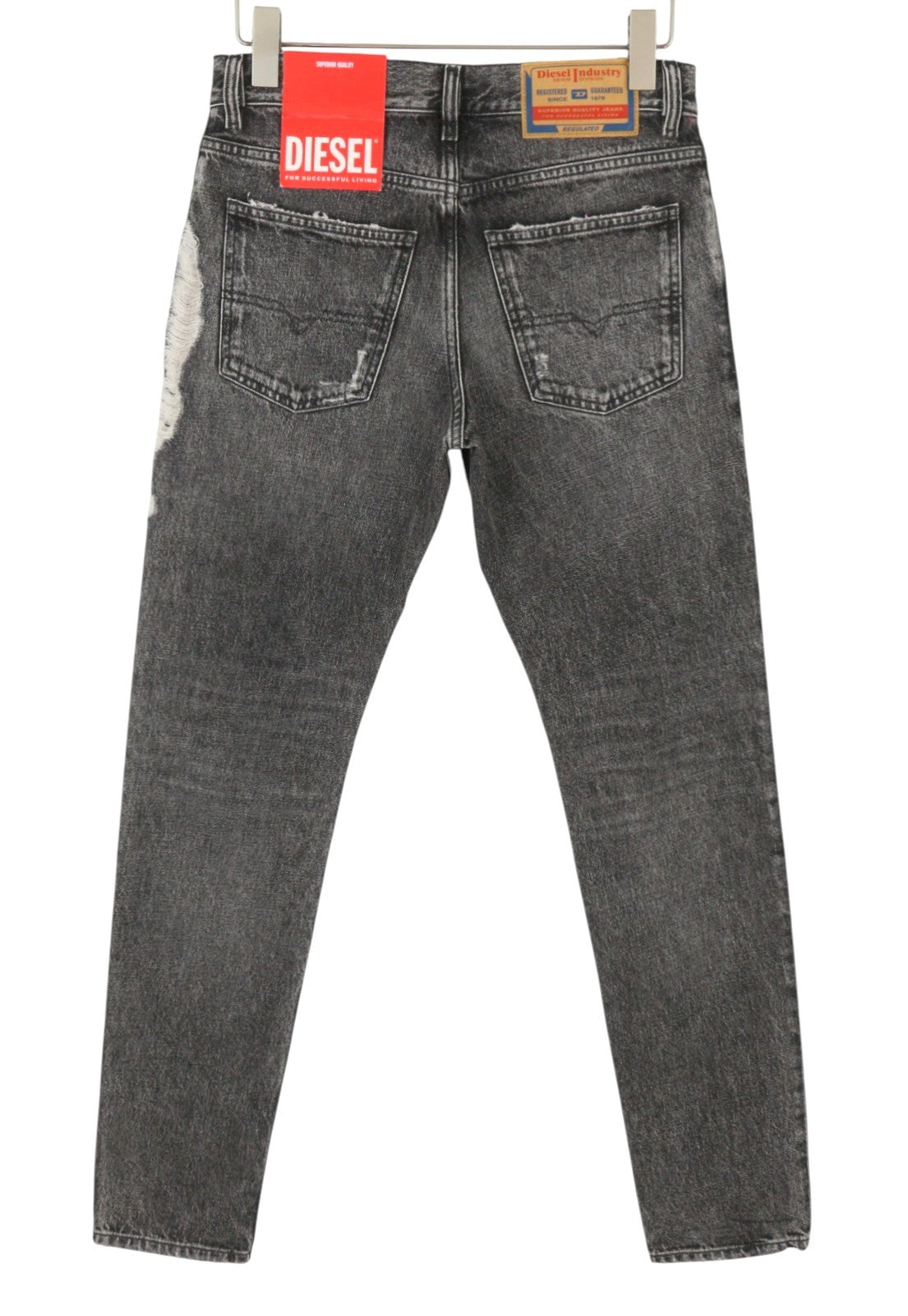 DIESEL 1995 D-Sark 007S1 Men's Jeans W30 Grey Faded Distress Slim Fit Straight
