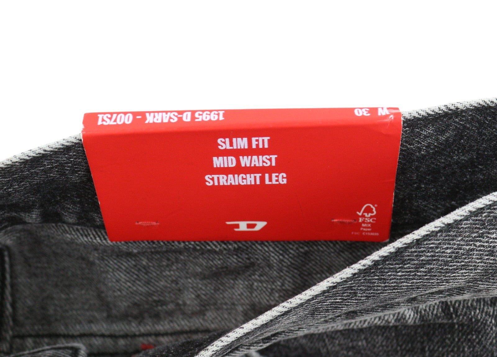 DIESEL 1995 D-Sark 007S1 Men's Jeans W30 Grey Faded Distress Slim Fit Straight