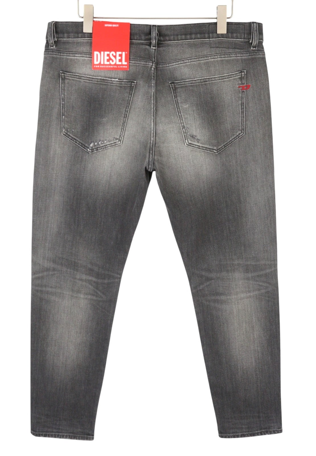 DIESEL 2019 D-Strukt 09G03 Men's Jeans W38/L32 Grey Faded Whiskers Distress
