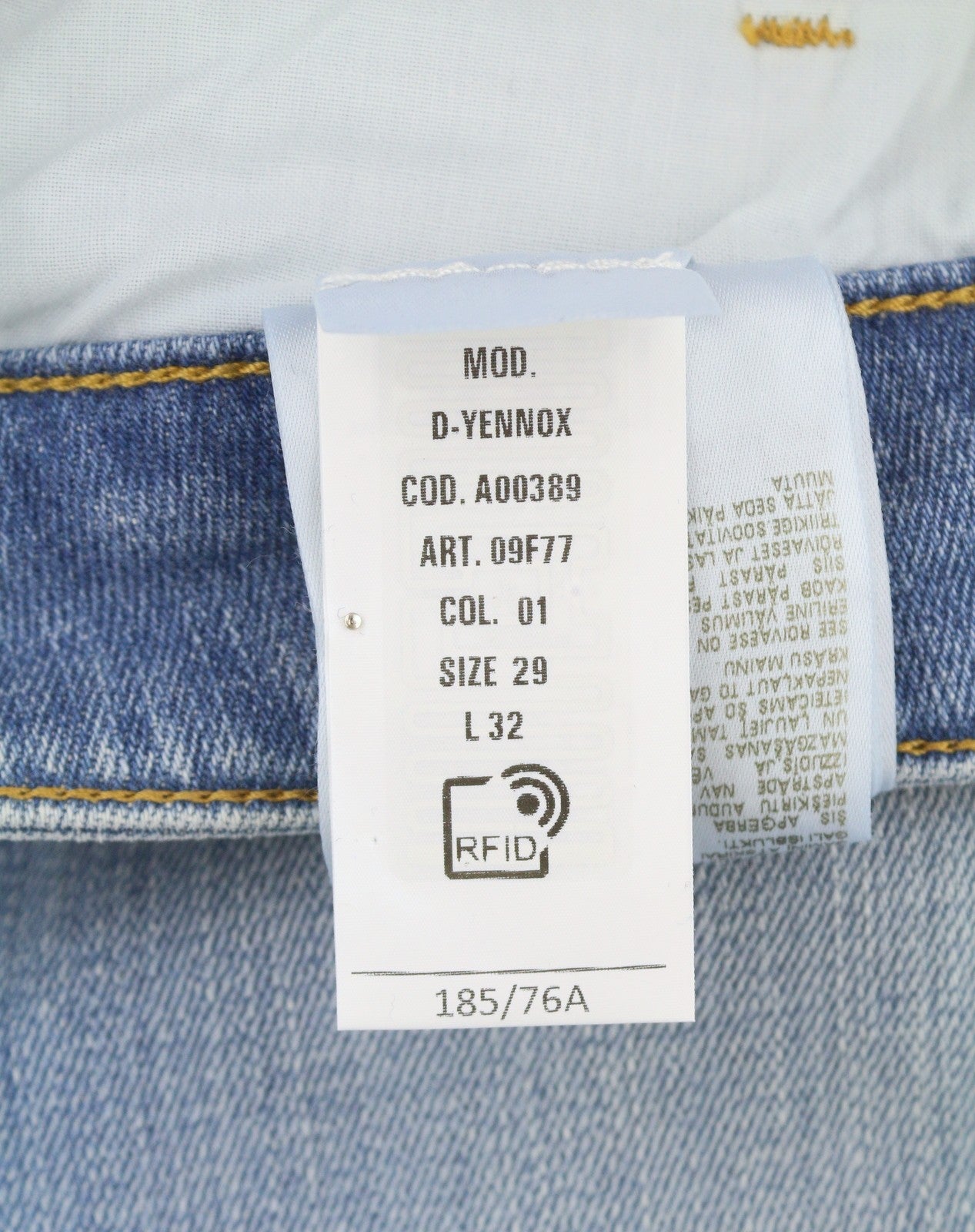 DIESEL D-Yennox 09F77 Men's Jeans W29/L32 Blue Faded Regular Fit Tapered Leg
