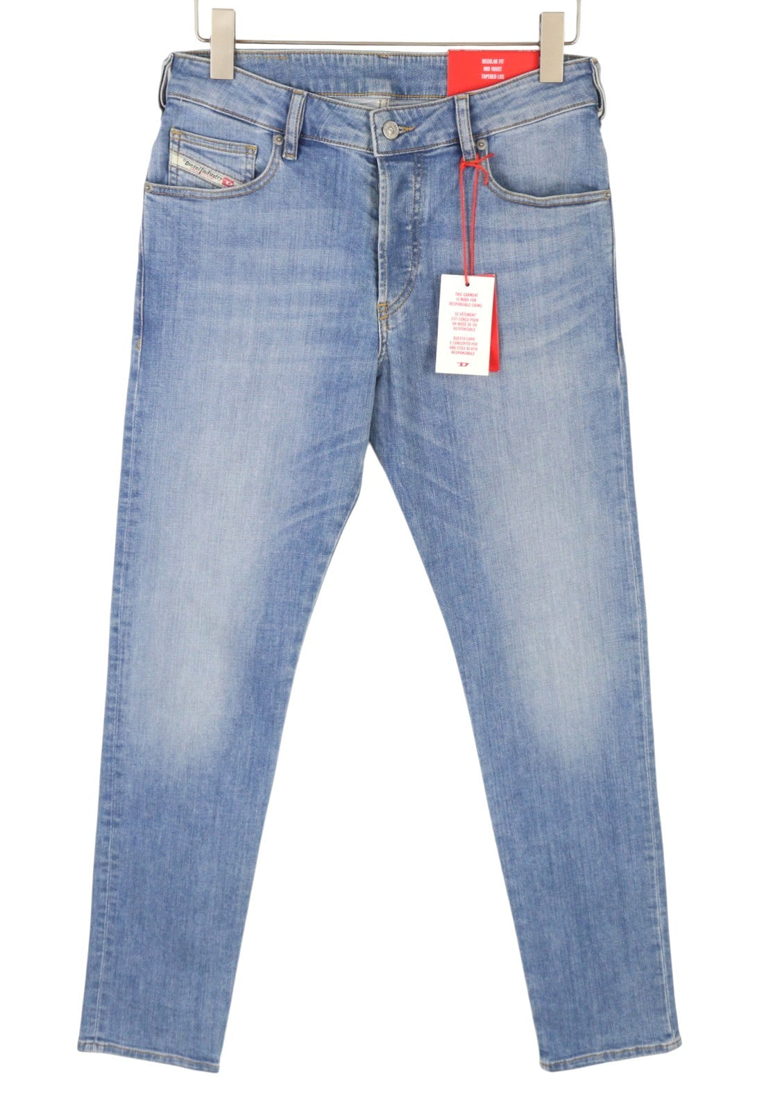 DIESEL D-Yennox 09F77 Men's Jeans W30/L32 Blue Faded Regular Fit Tapered Leg