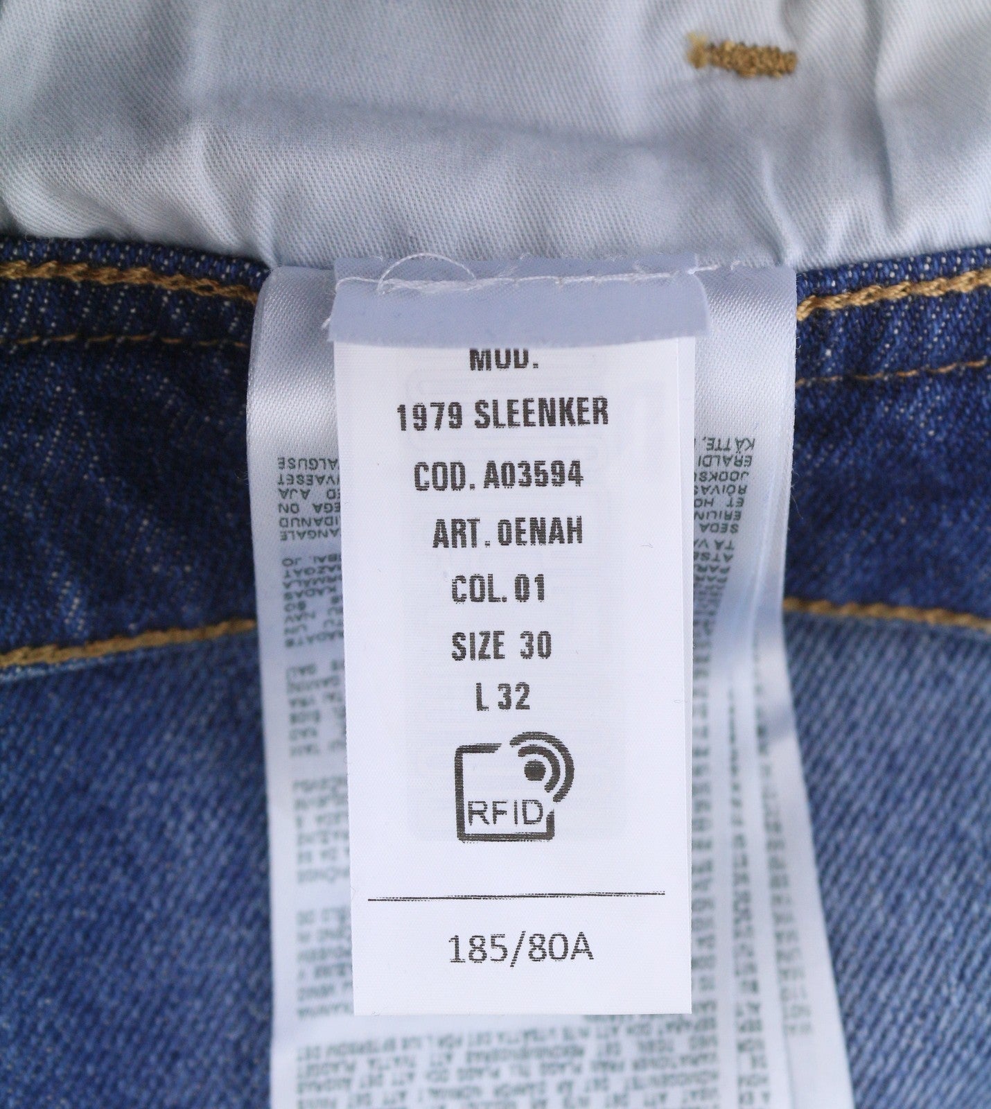 DIESEL 1979 Sleenker 0ENAH Men's Jeans W30/L32 Blue Faded Whiskers Skinny Fit