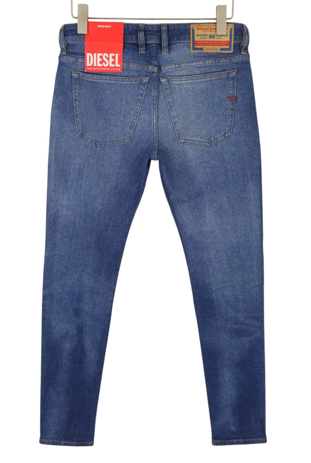 DIESEL 1979 Sleenker 0ENAH Men's Jeans W30/L32 Blue Faded Whiskers Skinny Fit