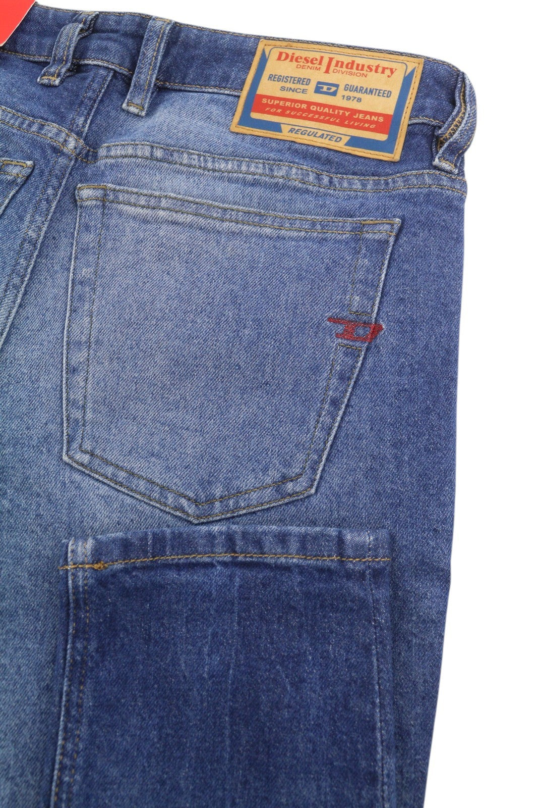 DIESEL 1979 Sleenker 0ENAH Men's Jeans W30/L32 Blue Faded Whiskers Skinny Fit