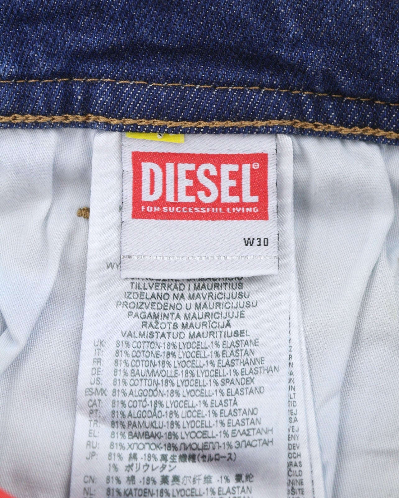 DIESEL 1979 Sleenker 0ENAH Men's Jeans W30/L32 Blue Faded Whiskers Skinny Fit