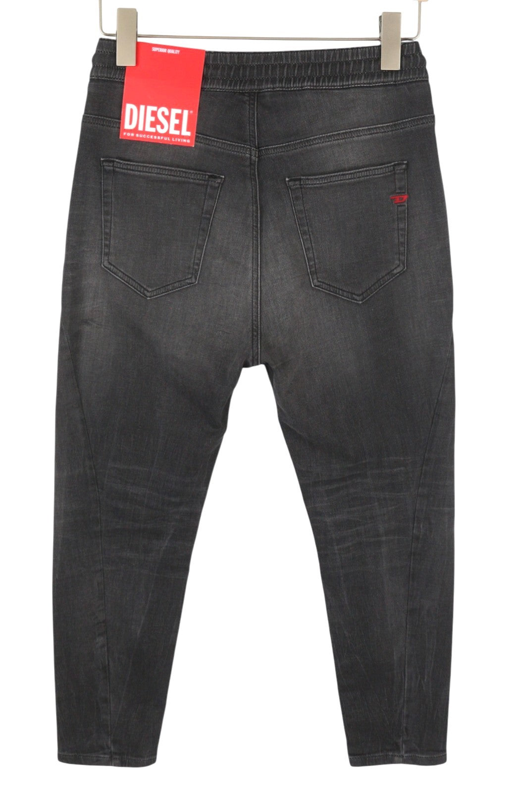 DIESEL D-Fayza Jogg 068FS Women's Jeans W24 Grey Whiskers Faded Cropped