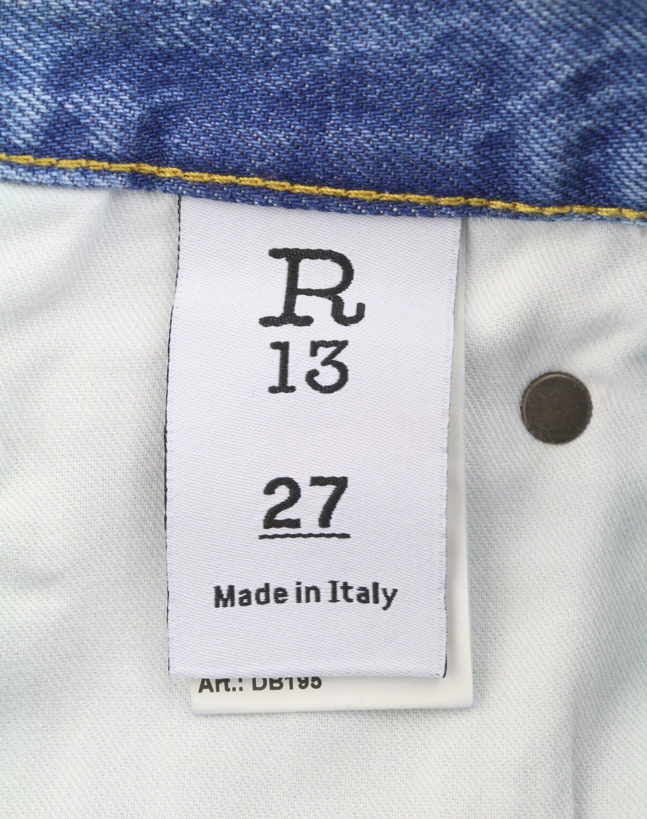 R13 Cross Over Women's Shorts 27 Bain Blue Asymmetric Button Fastening Denim