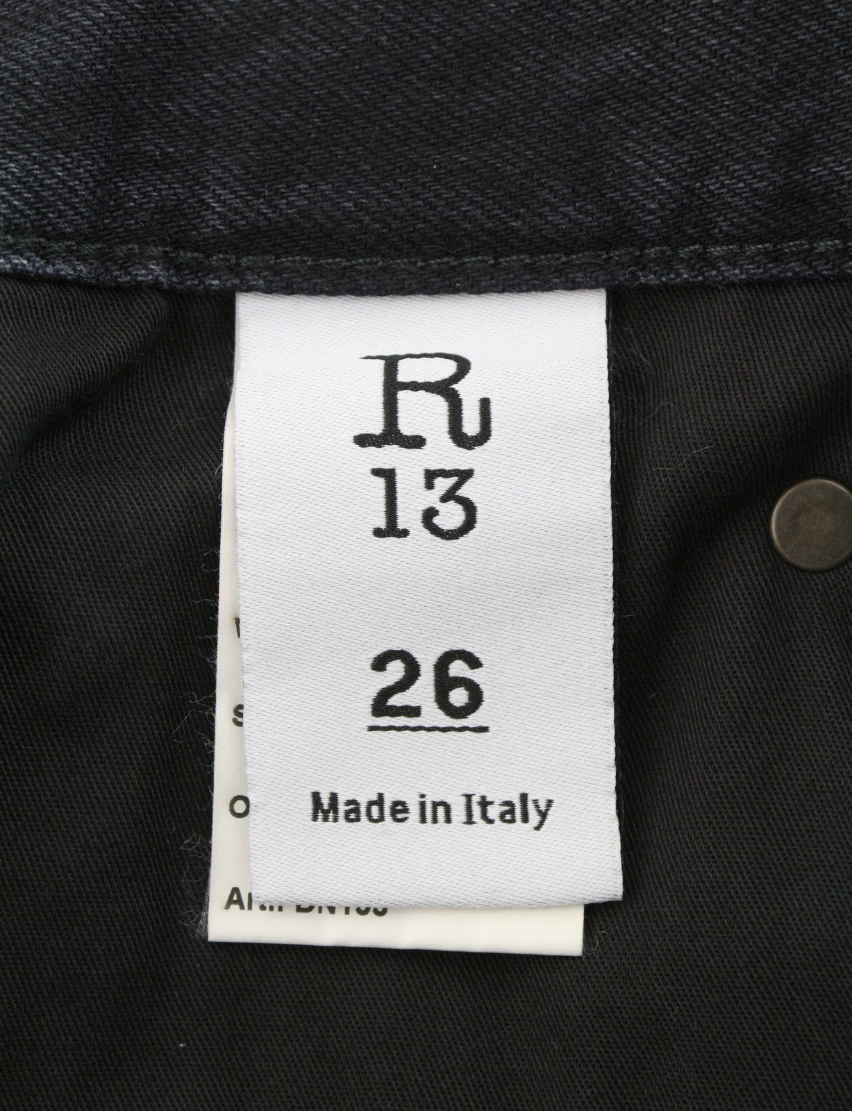 R13 Cross Over Women's Shorts 26 Jake Black Whiskers Faded Distress PS26