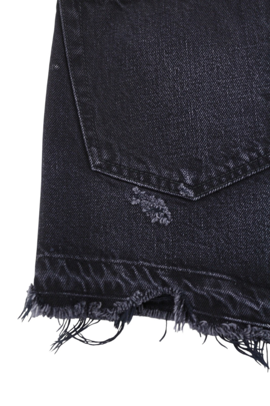 R13 Cross Over Women's Shorts 26 Jake Black Whiskers Faded Distress PS26