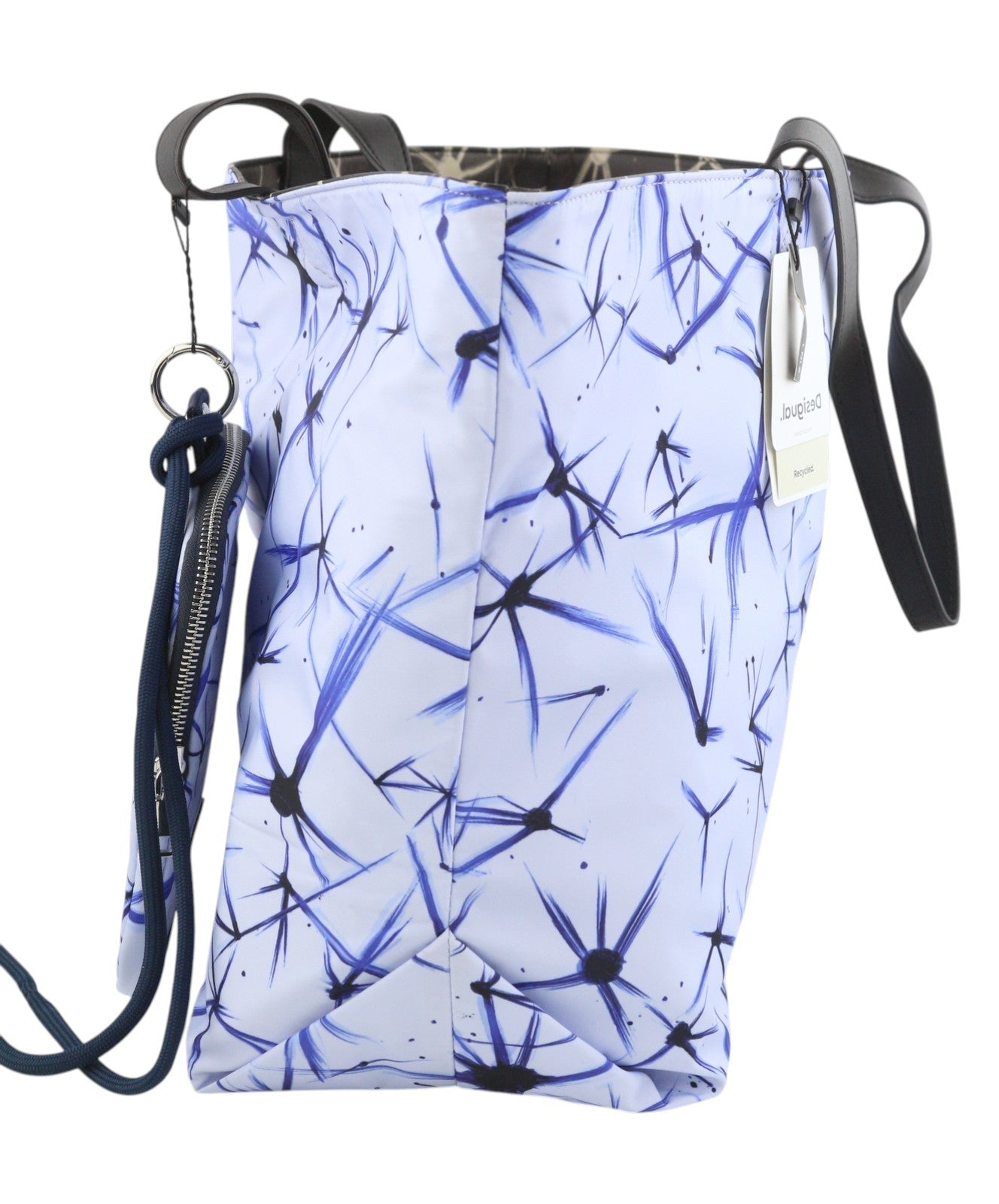DESIGUAL Asterix Namibia Women's Bag OS Blue Black Pattern Reversible Tote