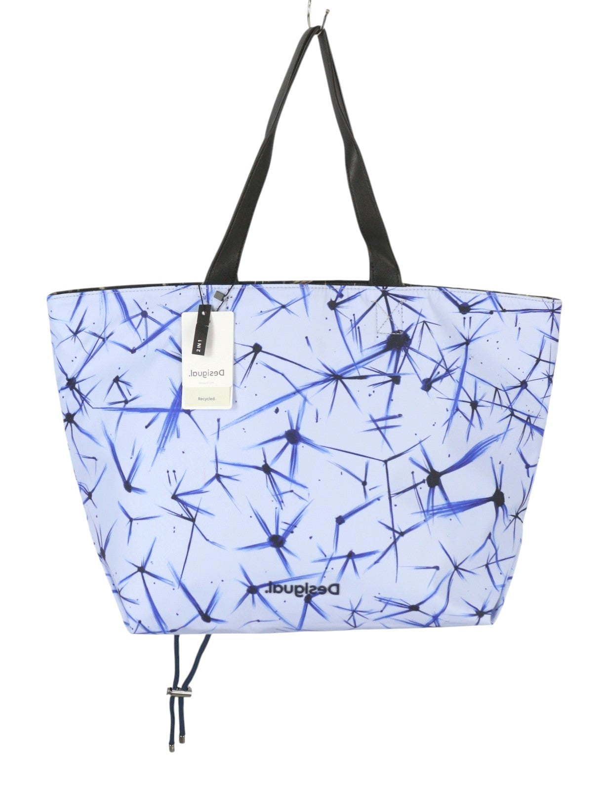 DESIGUAL Asterix Namibia Women's Bag OS Blue Black Pattern Reversible Tote