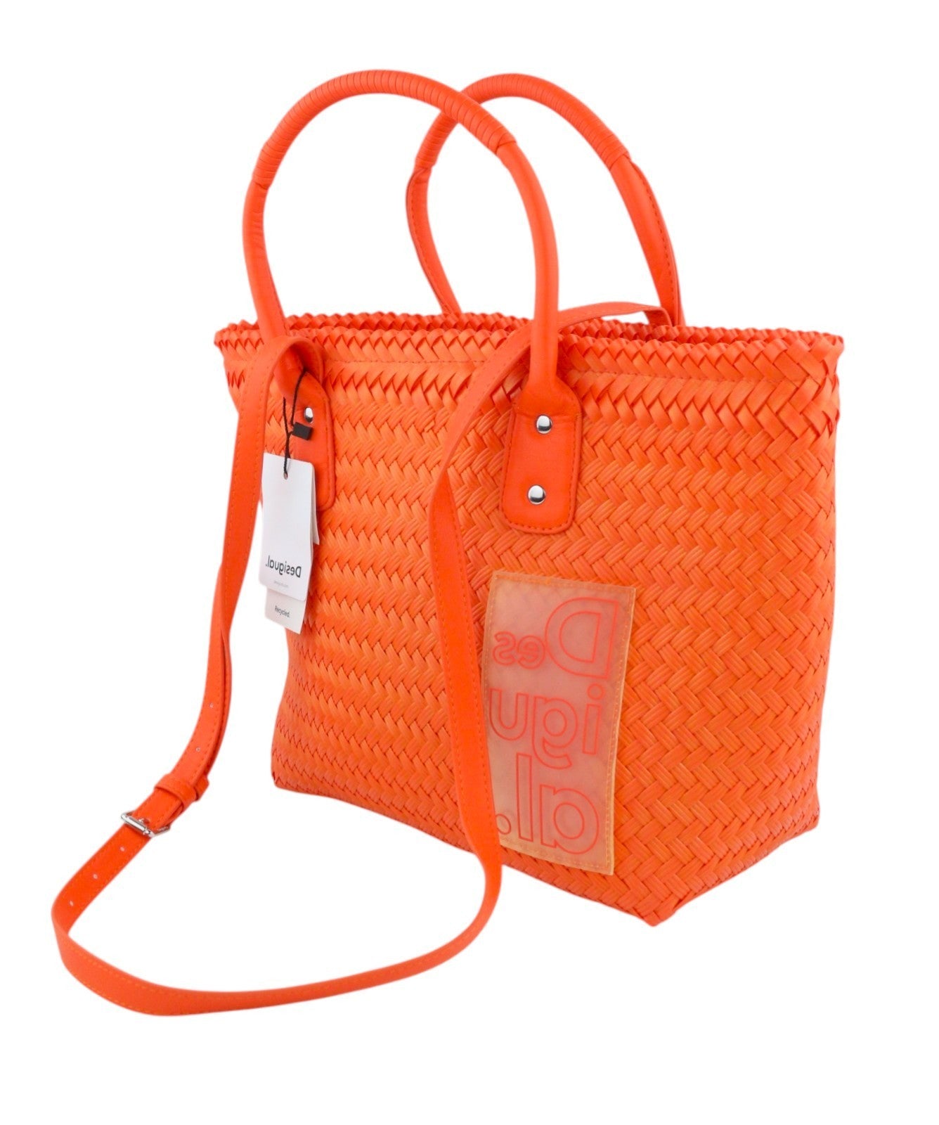 DESIGUAL Basket Braided Zaire Women's Bag OS Orange Shopping Tote