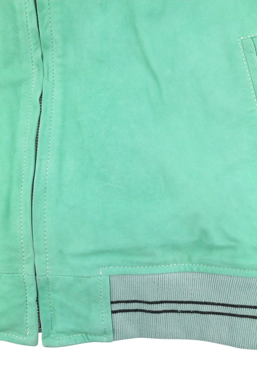 SCOTCH & SODA Men's Jacket M Green Suede Goat Leather Zip Lightweight Bomber