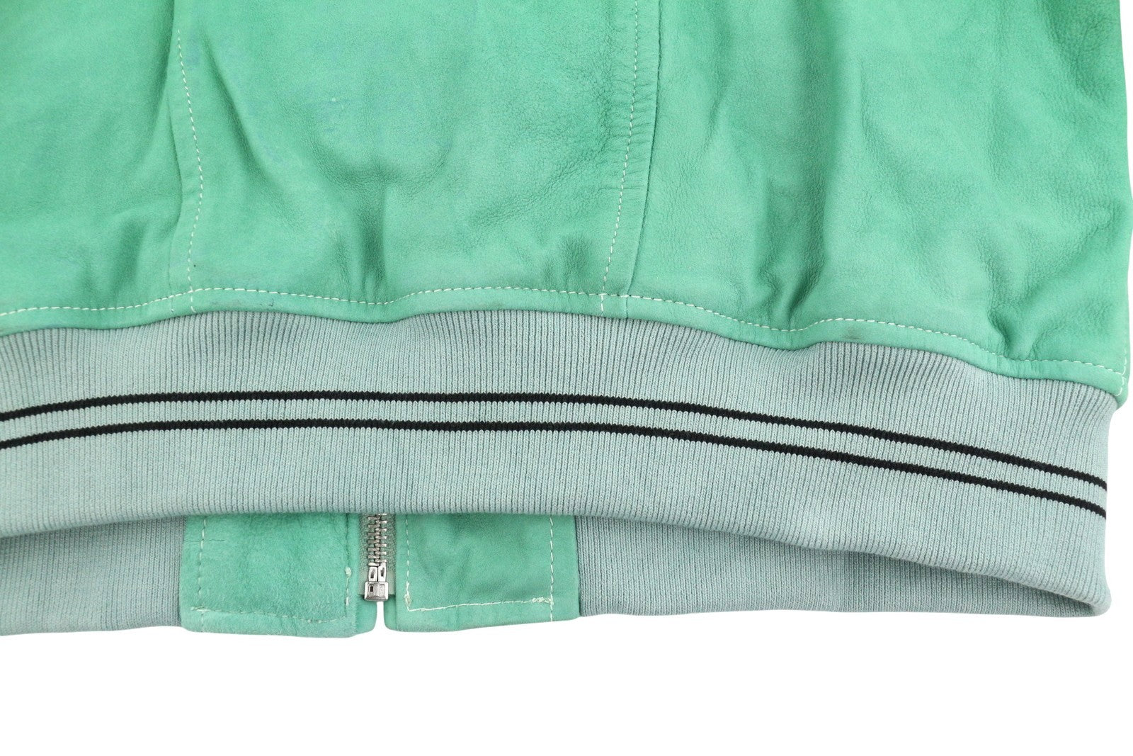SCOTCH & SODA Men's Jacket M Green Suede Goat Leather Zip Lightweight Bomber