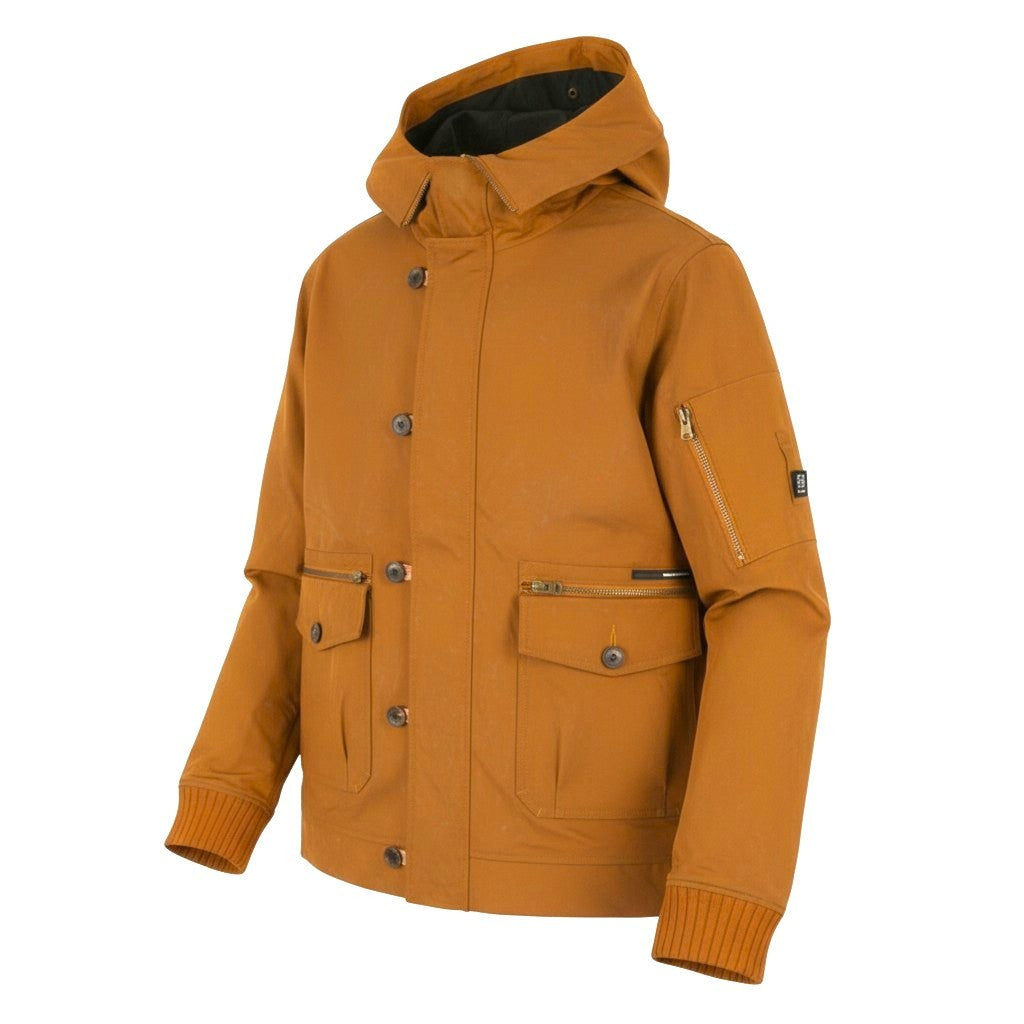SCOTCH & SODA Men's Jacket M Brown Hooded Patch Pockets Lightweight