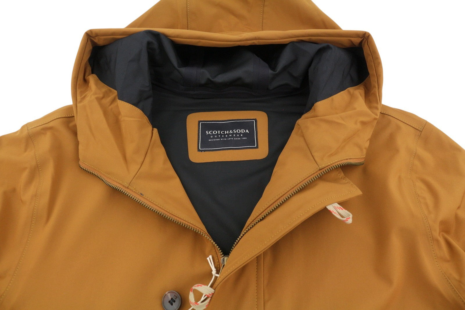 SCOTCH & SODA Men's Jacket M Brown Hooded Patch Pockets Lightweight