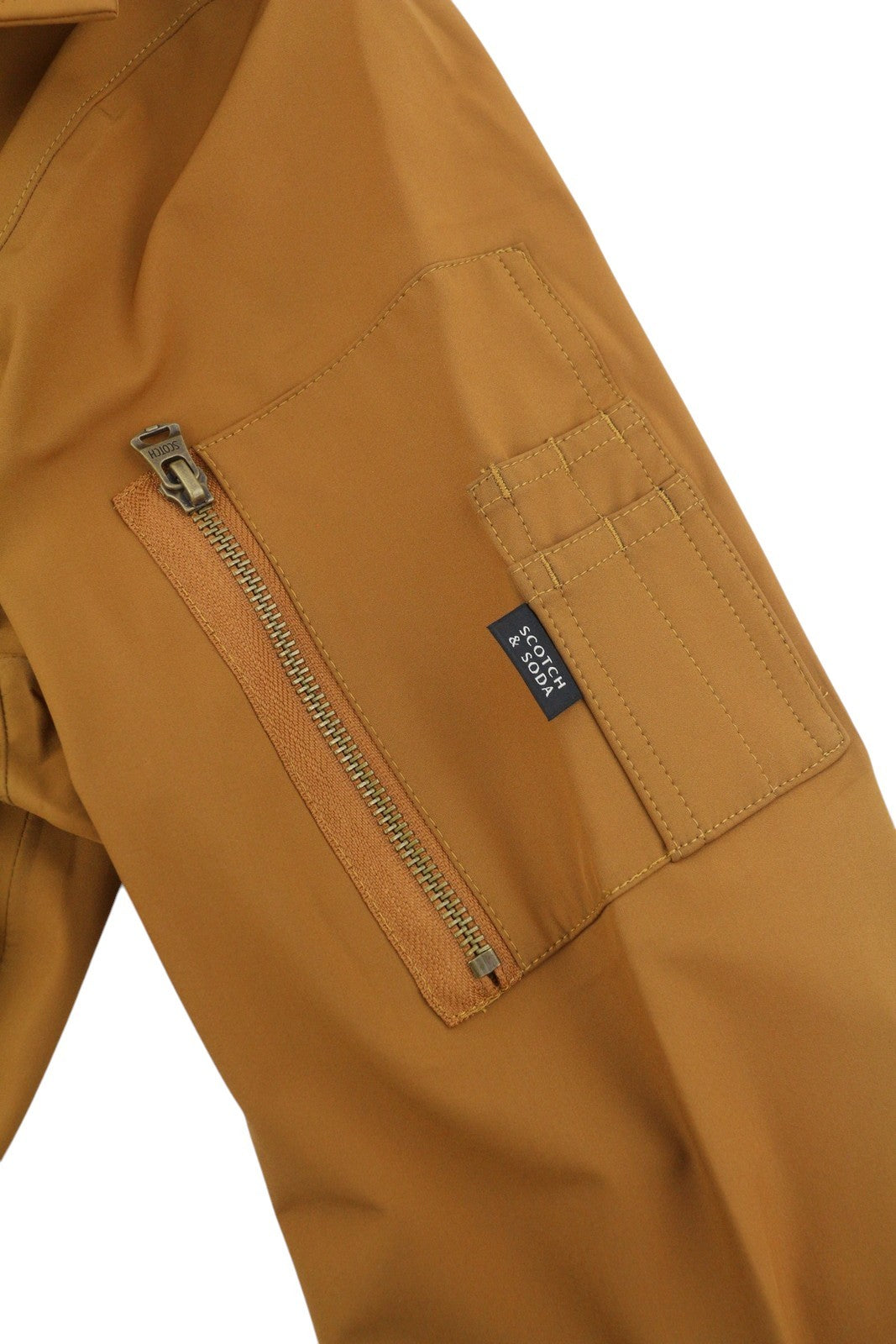 SCOTCH & SODA Men's Jacket M Brown Hooded Patch Pockets Lightweight
