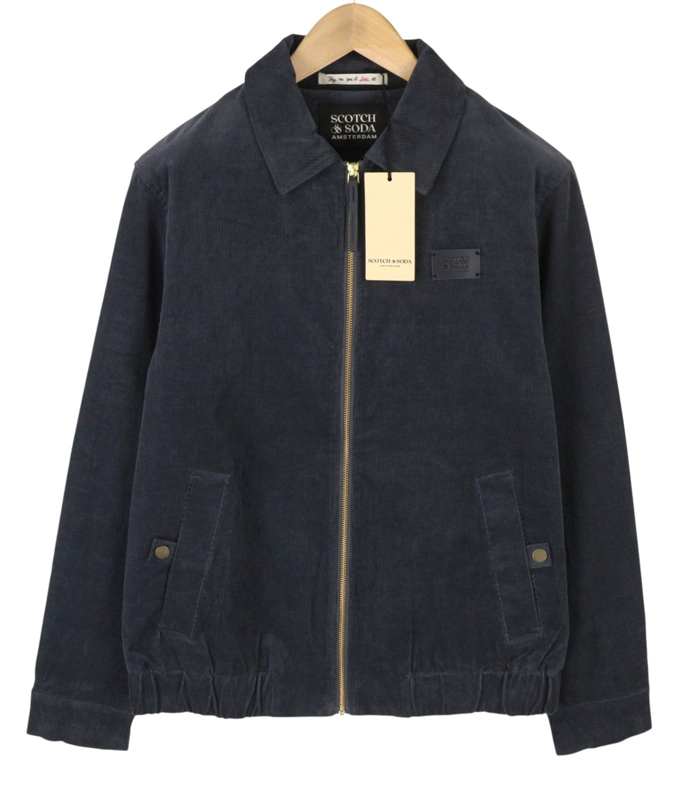 SCOTCH & SODA Men's Jacket M Dark Grey Corduroy Full Zip Spread Lightweight