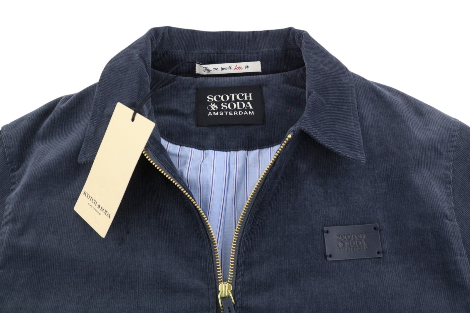 SCOTCH & SODA Men's Jacket M Dark Grey Corduroy Full Zip Spread Lightweight