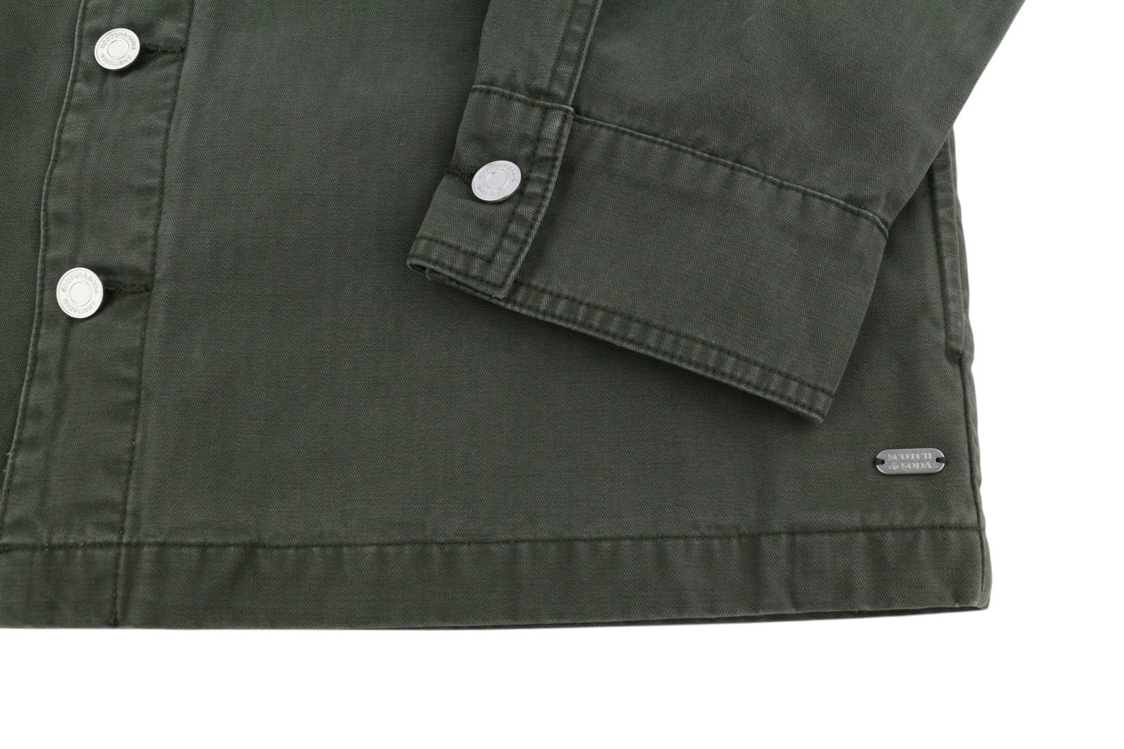 SCOTCH & SODA Men's Jacket M Dark Green Button-Up Oversized Unisex Lightweight