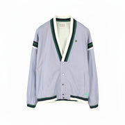 SCOTCH & SODA Men's Jacket L Blue Pinstriped Snap Buttons Cardigan Lightweight