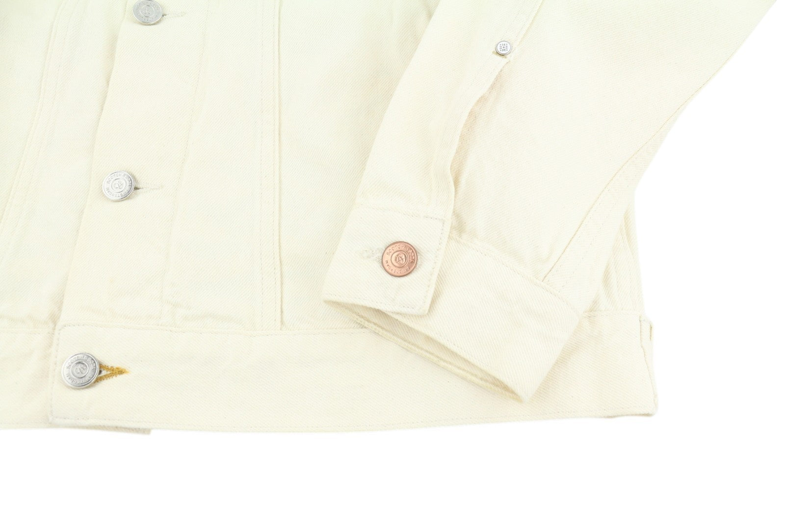 SCOTCH & SODA Highway Of Hope Men's Jacket M Beige Button Unlined Spread Denim