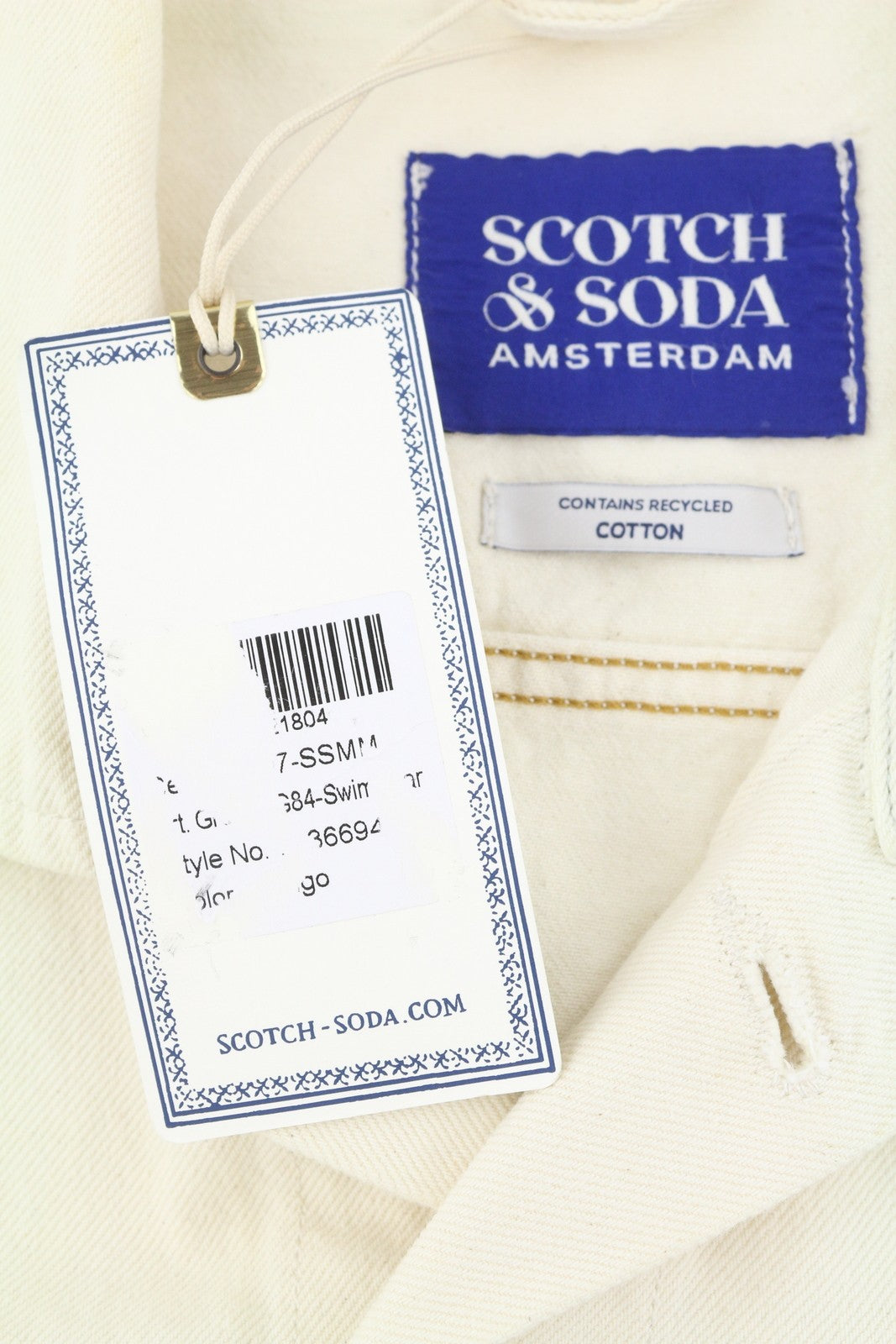 SCOTCH & SODA Highway Of Hope Men's Jacket M Beige Button Unlined Spread Denim