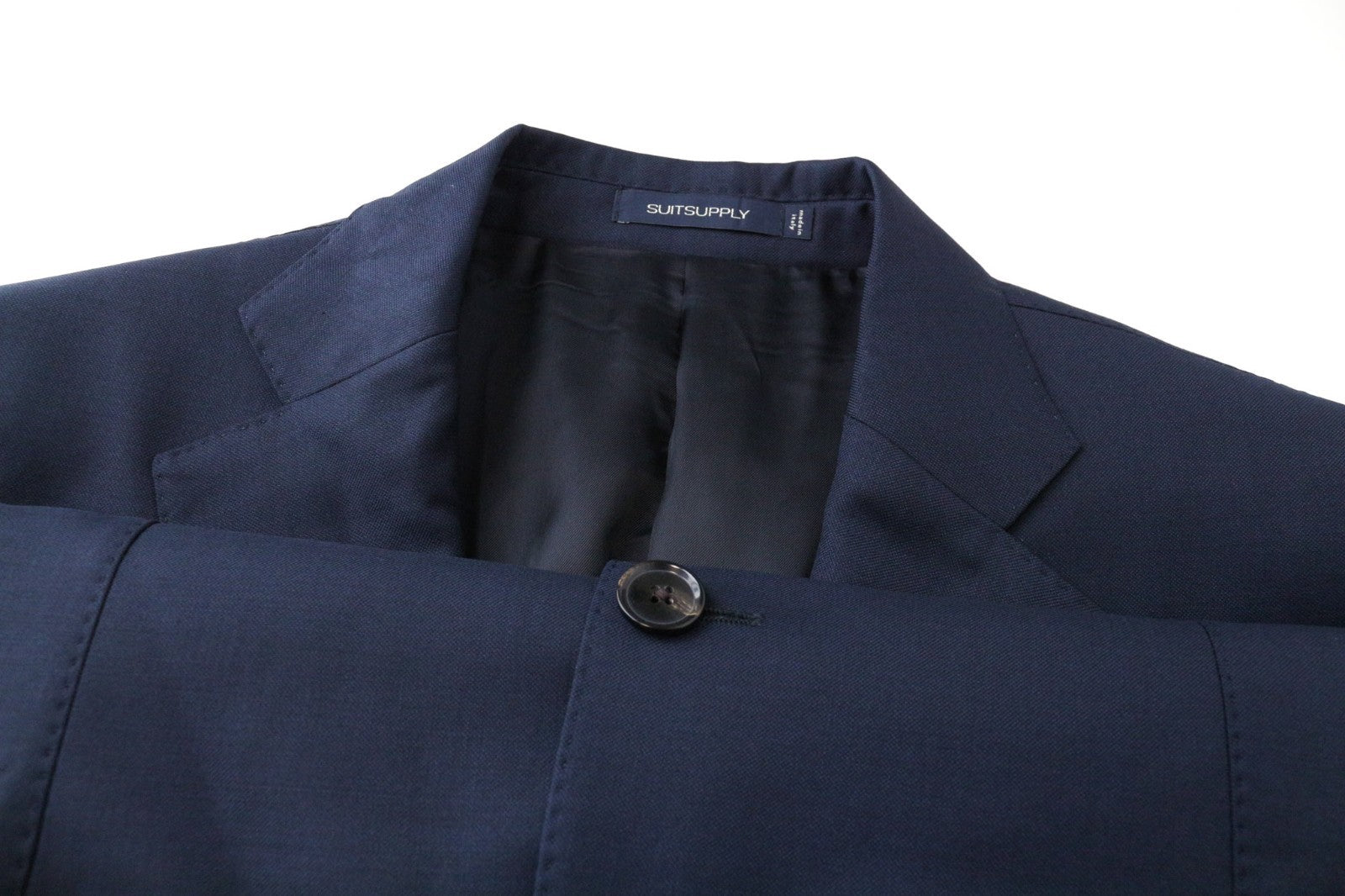 SUITSUPPLY Lazio Men Suit U36R Formal Slim Navy Blue Pure Wool 110's 2 Piece