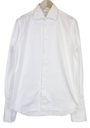 SUITSUPPLY Men Shirt 40/15 3/4 Slim White Pure Cotton Long Sleeved Button-Up