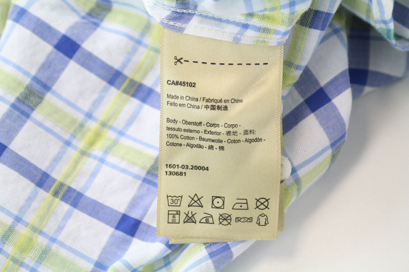 SCOTCH & SODA Ams Couture Men Shirt L Blue Green White Checked Pure Cotton