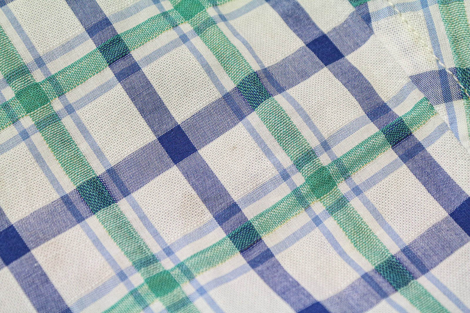 SCOTCH & SODA Ams Couture Men Shirt L Blue Green White Checked Pure Cotton