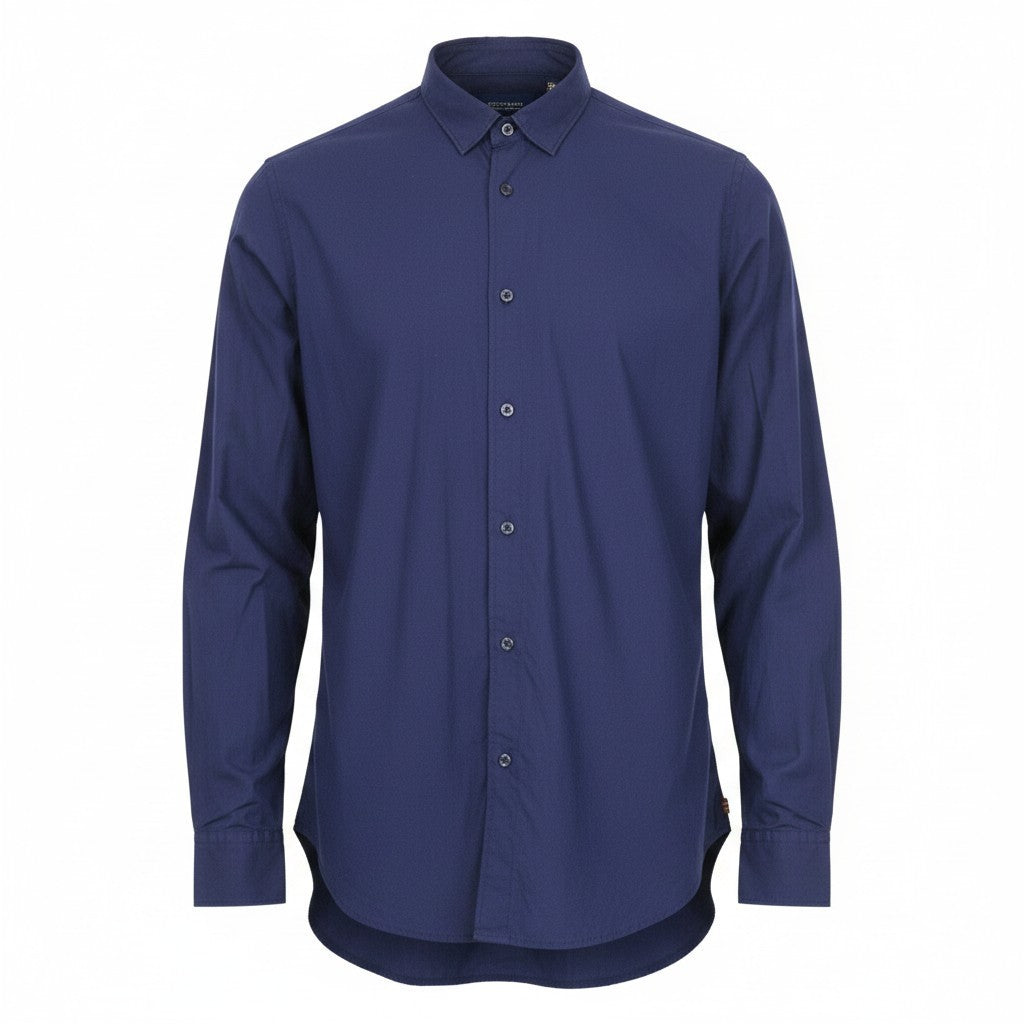 SCOTCH & SODA Ams Couture Men Shirt M Dark Blue Cotton Long Sleeve Button-Up