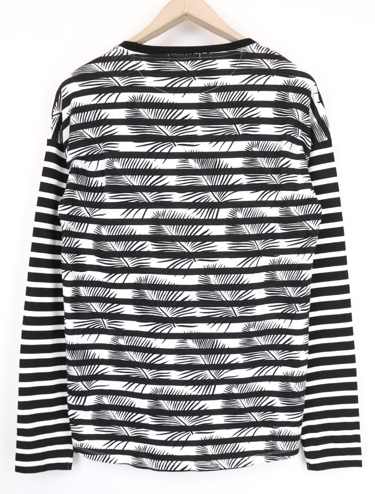 SCOTCH & SODA Ams Couture Men T-Shirt M Black White Cotton Patterned Pullover