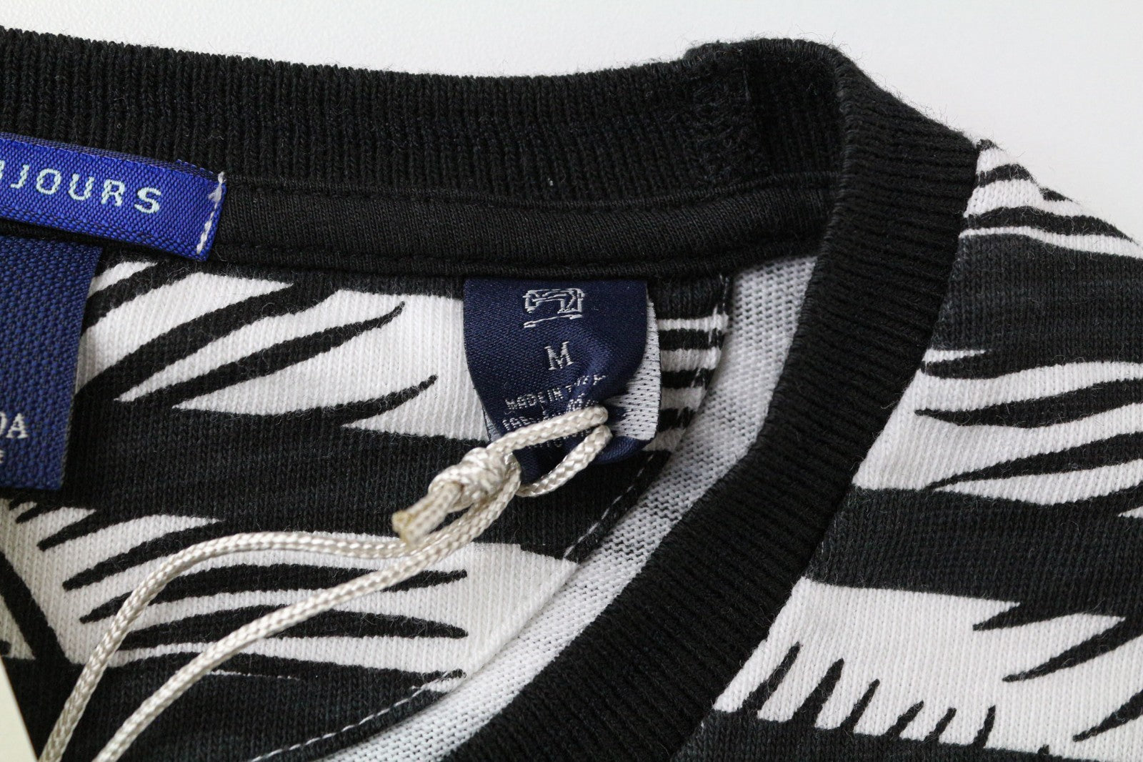 SCOTCH & SODA Ams Couture Men T-Shirt M Black White Cotton Patterned Pullover