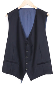 SUITSUPPLY Ferrara Men Waistcoat UK52L Blue Pure Wool Single-Breasted V-neck