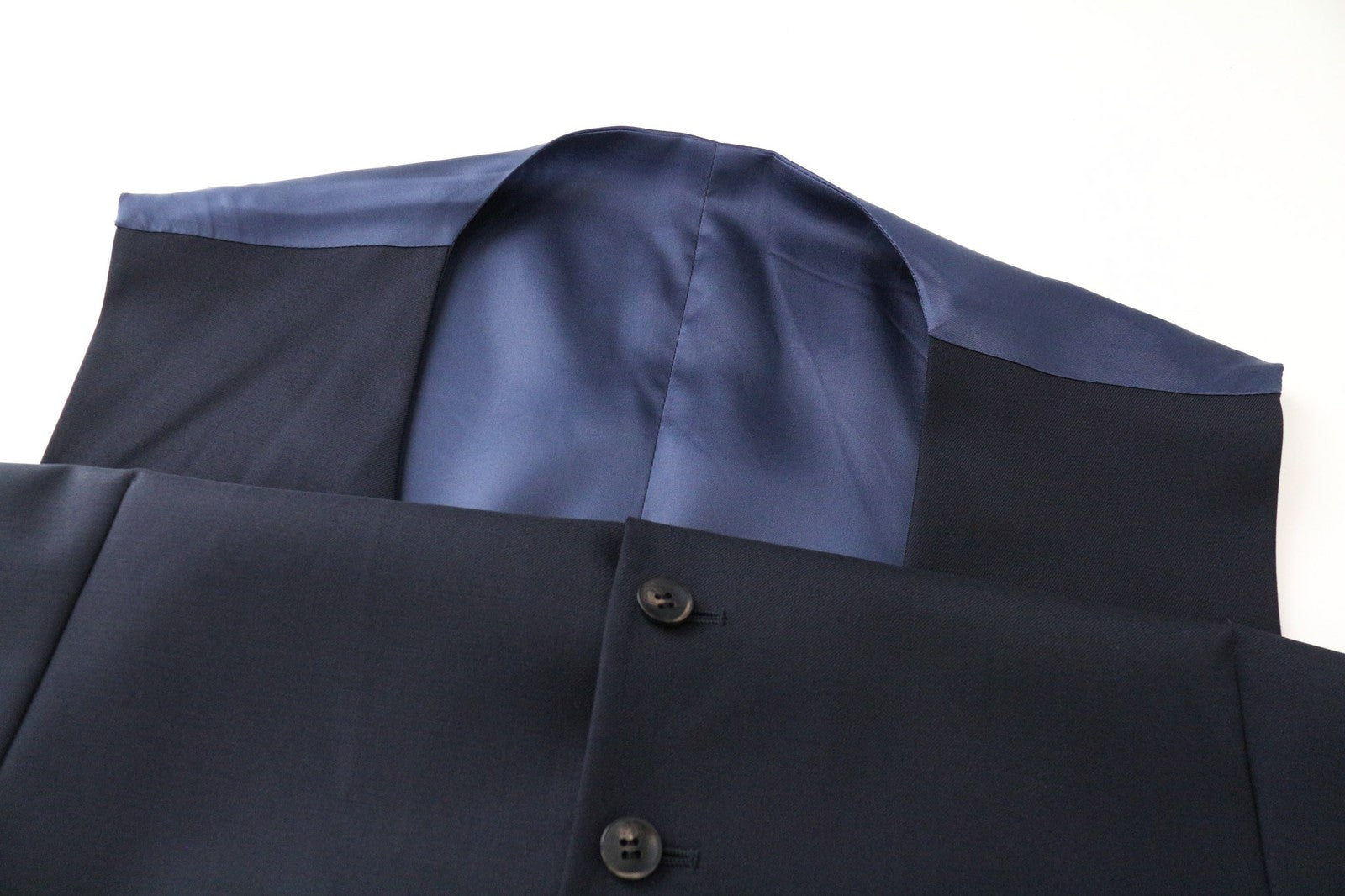 SUITSUPPLY Ferrara Men Waistcoat UK52L Blue Pure Wool Single-Breasted V-neck