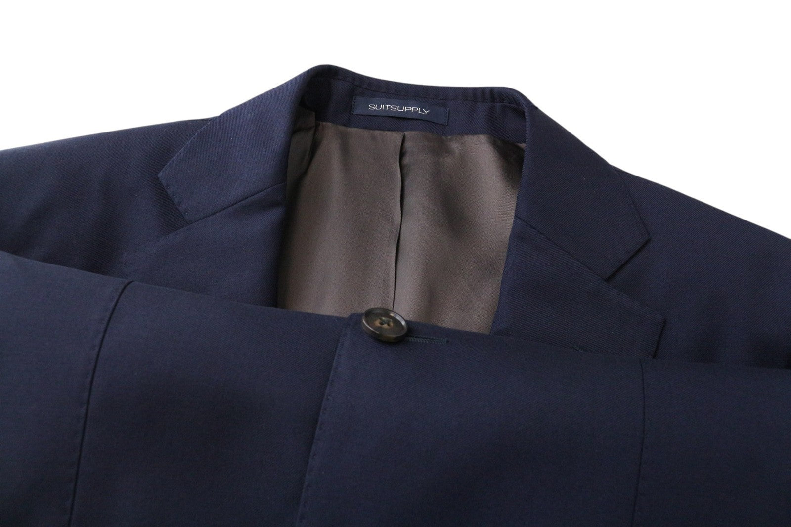 SUITSUPPLY Napoli Men Suit UK34R Single-Breasted Dark Blue Pure Wool 2 Piece