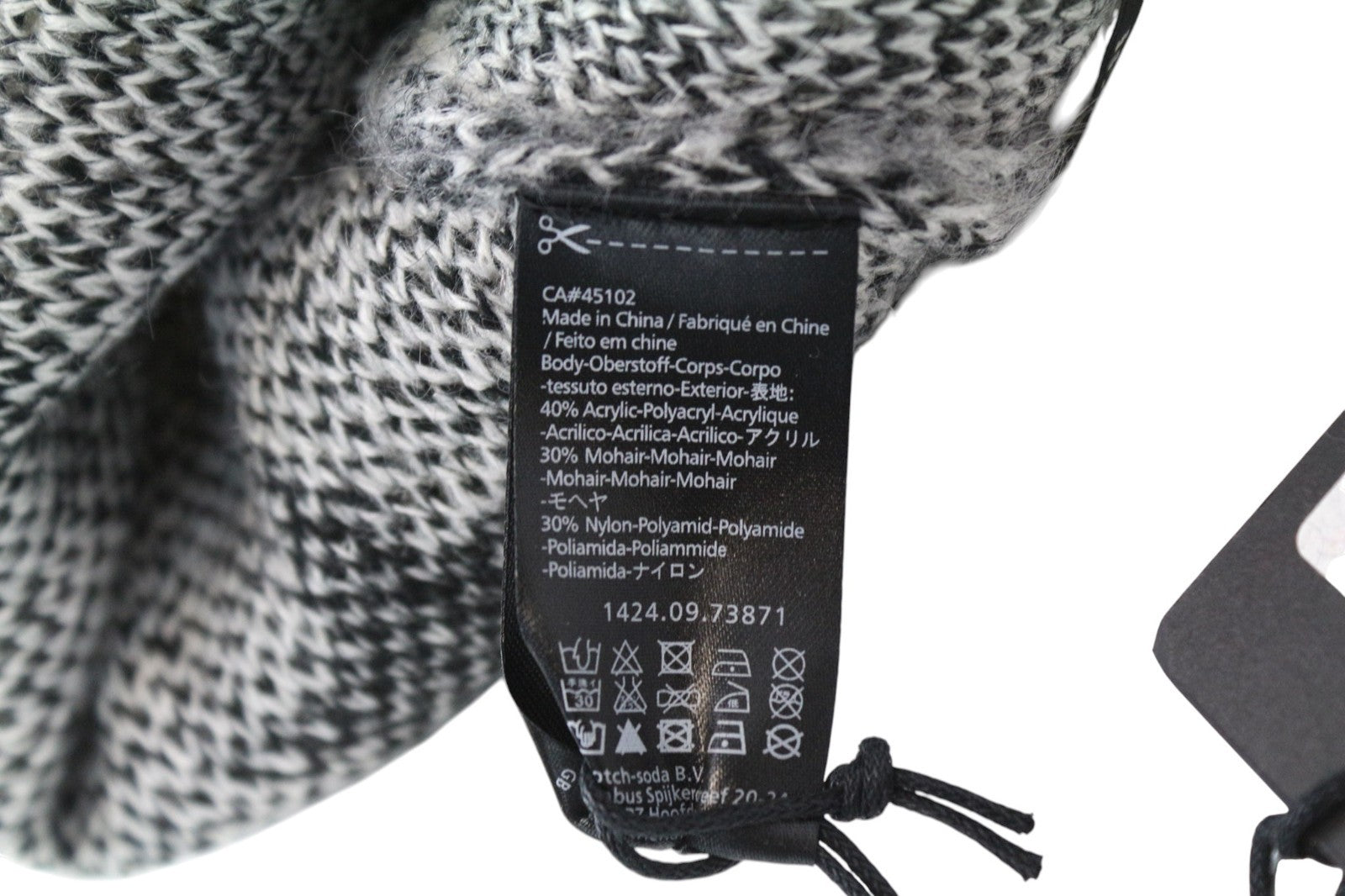 MAISON SCOTCH Women Hat OS Grls Grey Mohair Blend Stars Patterned Beanie
