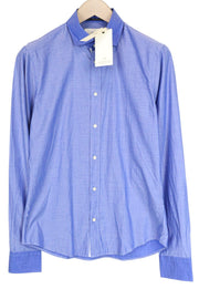 SCOTCH & SODA Ams Couture Men Shirt S Slim Blue Pure Cotton Long Sleeved