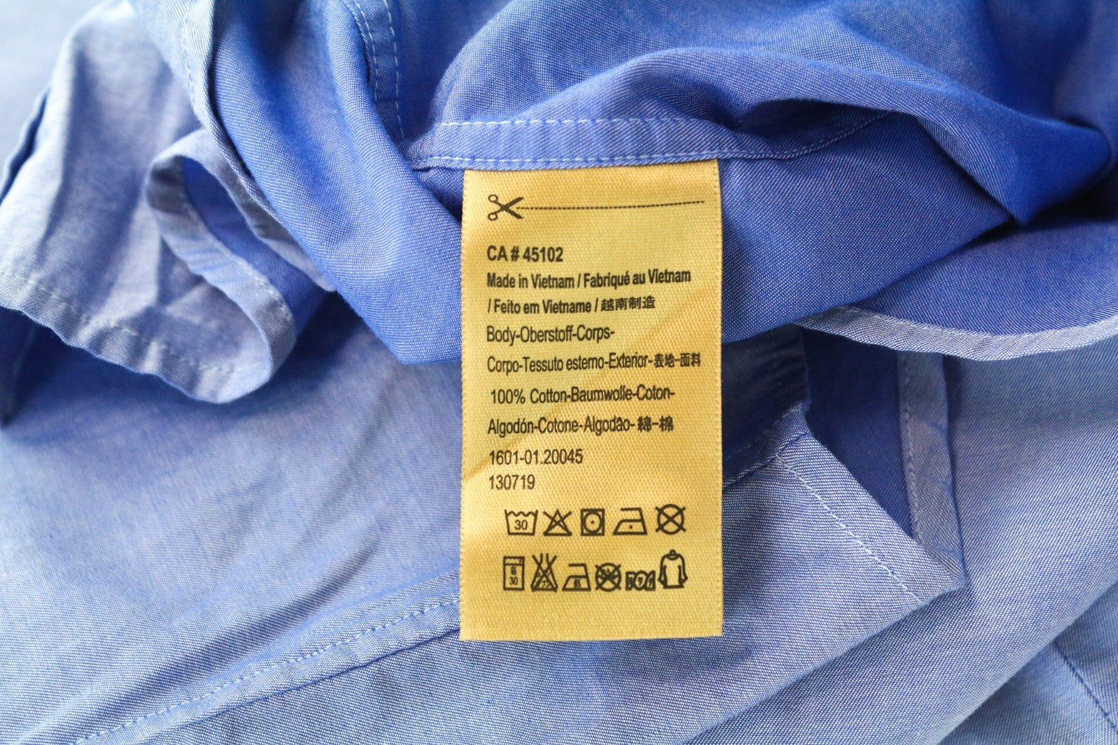 SCOTCH & SODA Ams Couture Men Shirt S Slim Blue Pure Cotton Long Sleeved
